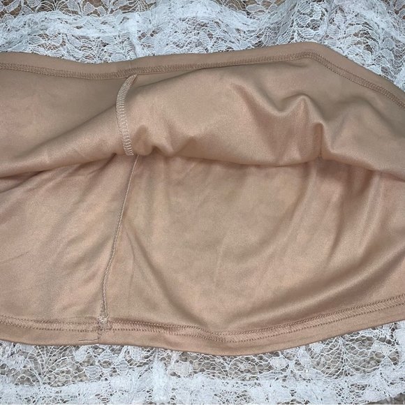 Lulus "All of My Heart" Lace Skater Dress White Nude V-neckline Size Medium - Picture 13 of 15